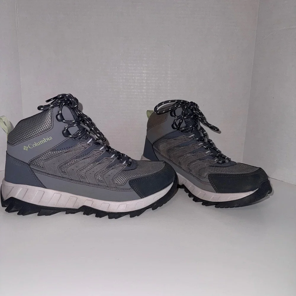 Columbia Women's Strata Trail Mid Waterproof Hiking Boots Grey/Slate Size 7.5